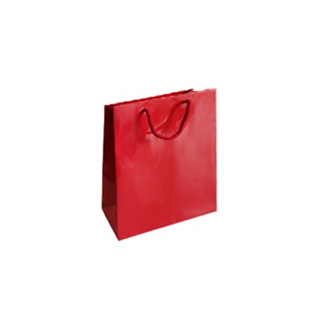 Saco 18x08x25cm Papel Couché 200g c/Asas Cordão Vermelho 1un