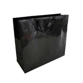 Saco 35x12x36cm Papel Couché 200g c/Asas Cordão Preto 1un