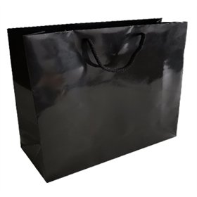 Saco 54x13x44cm Papel Couché 200g c/Asas Cordão Preto 1un