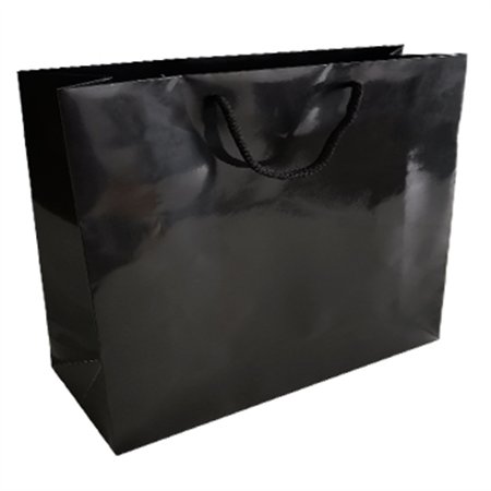 Saco 54x13x44cm Papel Couché 200g c/Asas Cordão Preto 1un