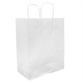 Saco 27x16x31cm Papel 100g c/Asas Branco 1un