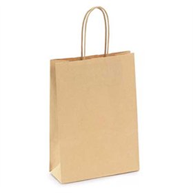 Saco 24x09x31cm Papel 115g c/Asas Kraft 1un
