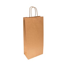 Saco 18x10x39cm 2 Garrafas Papel 100g c/Asas Kraft 1un