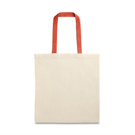 Saco de Compras 100% Algodão Alças em Vermelho Compridas
