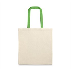 Saco de Compras 100% Algodão Alças em Verde Compridas