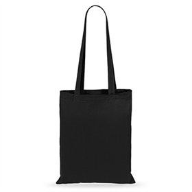 Saco de Compras 100% Algodão Alças Compridas 140g Preto