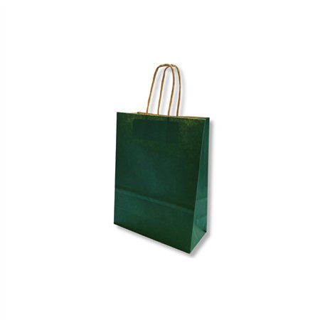 Saco 18x08x24cm Papel 100g c/Asas Verde Escuro 1un