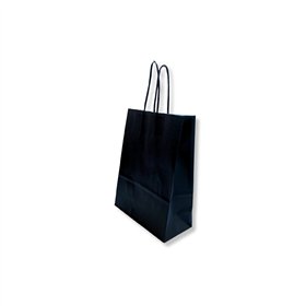 Saco 18x08x24cm Papel 100g c/Asas Preto 1un