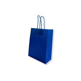 Saco 18x08x24cm Papel 100g c/Asas Azul Escuro 1un