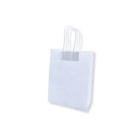 Saco 18x08x24cm Papel 100g c/Asas Branco 1un