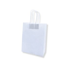 Saco 24x10x32cm Papel 100g c/Asas Branco 1un