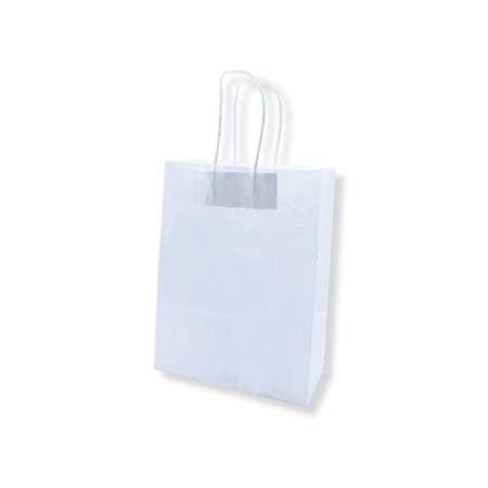 Saco 24x10x32cm Papel 100g c/Asas Branco 1un