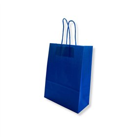 Saco 24x10x32cm Papel 100g c/Asas Azul Escuro 1un