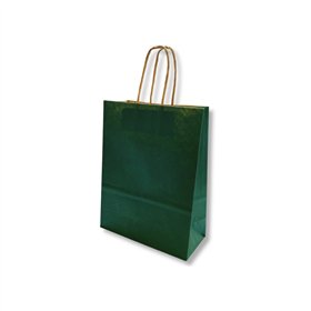 Saco 24x10x32cm Papel 100g c/Asas Verde Escuro 1un