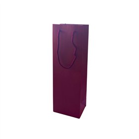 Saco 12x09x36cm 1 Garrafa Papel 210g c/Asas Cordão Bordeaux