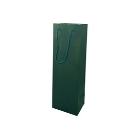 Saco 12x09x36cm 1 Garrafa Papel 210g c/Asas Cordão Verde 1un