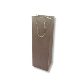 Saco 12x09x36cm 1 Garrafa Papel 210g c/Asas Cordão Kraft 1un