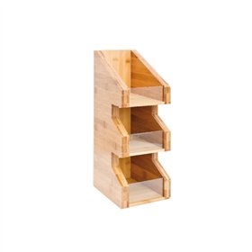 Organizador Copos / Tampas / Palhinhas Bambu 15x18x40cm
