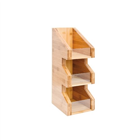 Organizador Copos / Tampas / Palhinhas Bambu 15x18x40cm