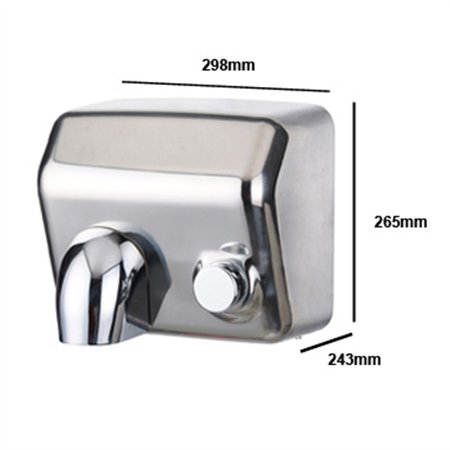 Secador de Mãos Elétrico com Botão 2300W PW-250A Aço