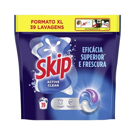 Detergente Cápsulas Máquina Roupa Skip Active Clean 39un