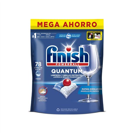 Detergente Máquina Loiça Pastilhas Finish Quantum 78un
