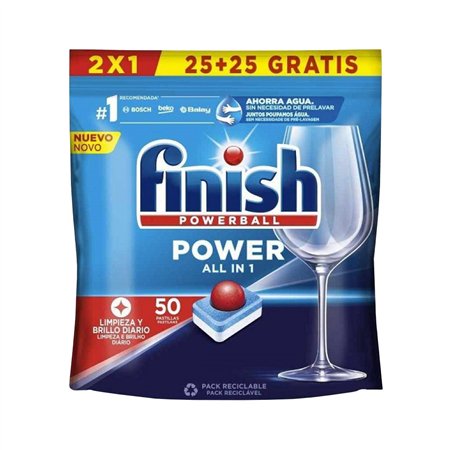 Detergente Máquina Loiça Pastilhas Finish Power 50un