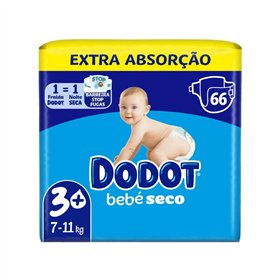 Fraldas Dodot T3+ (7-11kg) Bebé Seco 66un