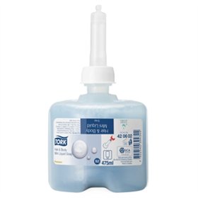 Sabonete Gel Banho Corpo e Cabelo TORK S2 475 500ml Pack 8un