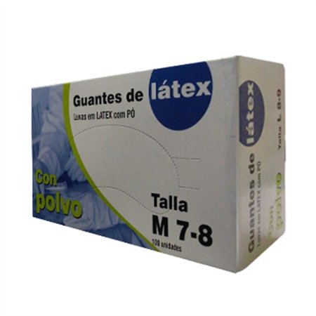 Luvas Látex Tamanho M c/Pó 100un