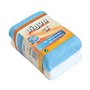 Esponja Microfibras 14x9cm Branco/Azul Pack 2un