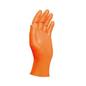 Luvas Nitrilo Tamanho M s/Pó Laranja 100un