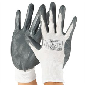 Luvas em Malha Nitrilo Tamanho 9 (L) Cinzentas (Par)
