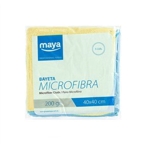 Pano Microfibra 40x40cm 200g Terry Amarelo Pack 5un