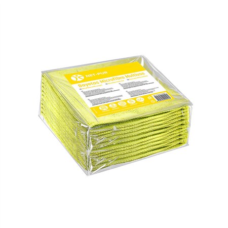 Pano Microfibra 30x40cm 280g Terry Amarelo Pack 10un