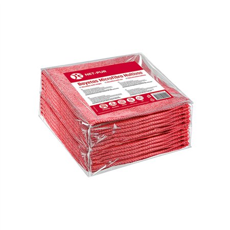 Pano Microfibra 30x40cm 280g Terry Vermelho Pack 10un