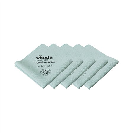 Pano Microfibra PURmicro Active 38x35cm Vileda Pro Verde 5un