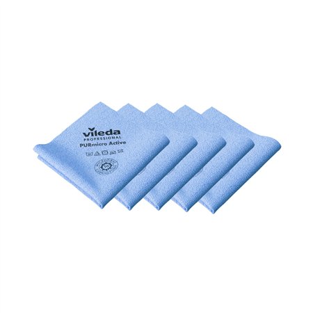 Pano Microfibra PURmicro Active 38x35cm Vileda Pro Azul 5un