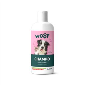 Champô para Cães e Gatos 2 em 1 WOOF 250ml