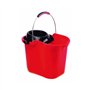 Balde com Espremedor Rectangular Asa Metálica 16L Vermelho