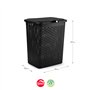Cesto Roupa Rattan c/ Tampa 38L Preto
