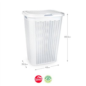Cesto Roupa c/ Tampa 51L Branco