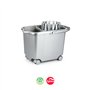 Balde com Espremedor Retangular c/ Rodas 15L Prata
