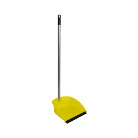 Pá para Lixo com Cabo Metálico Plastificado Amarelo