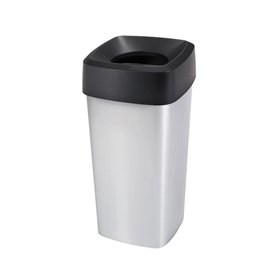 Contentor 60L Quadrado Cinza Cube com Tampa