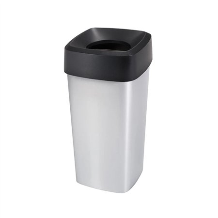 Contentor 60L Quadrado Cinza Cube com Tampa