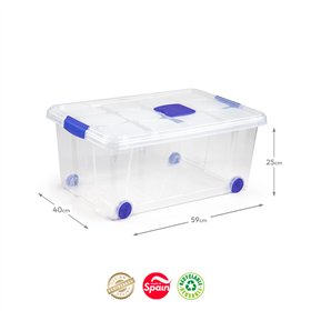 Caixa Plástico com Rodas 59x40x25cm 36L