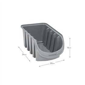 Caixa Logística Plástica Empilhável 34x20x16cm 7L Cinza