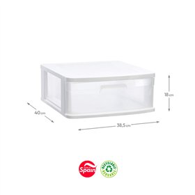 Bloco 1 Gaveta Plástico Sena 38,5x40x18cm Branco