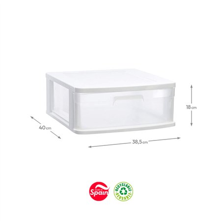 Bloco 1 Gaveta Plástico Sena 38,5x40x18cm Branco
